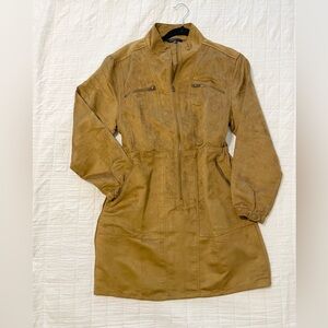 Vegan suede mini dress.